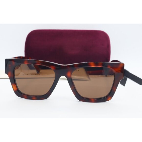 Gucci GG 1835SA 002 Rectangle Havana Sunglasses Brown Lenses 53mm main image 8
